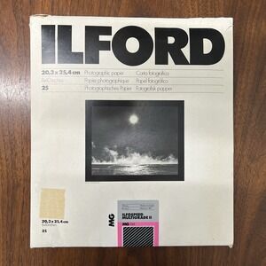 ILFORD B&W Photographic Paper 8x10 Multigrade II Glossy Brilliant 25 Sheets